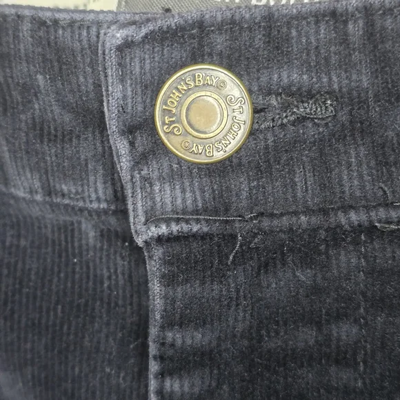 St. John's Bay Black Corduroy Flared Leg Pants, Size 16 - Picture 3 of 6